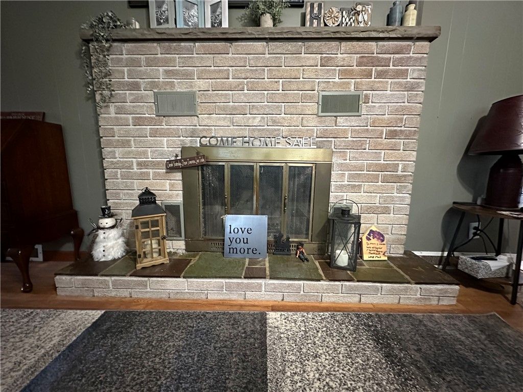 Fireplace, Interior, Stone Walls, Wood Texture Flooring