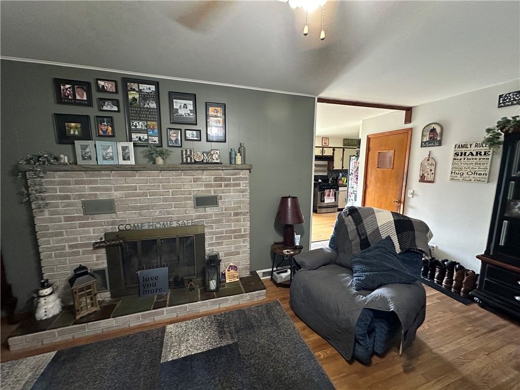 Fireplace, Interior, Wood Texture Flooring