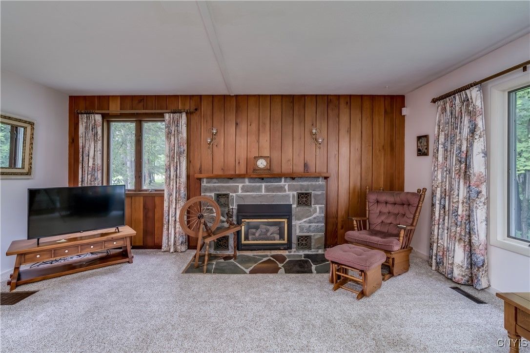 Fireplace, Interior, Wooden Walls