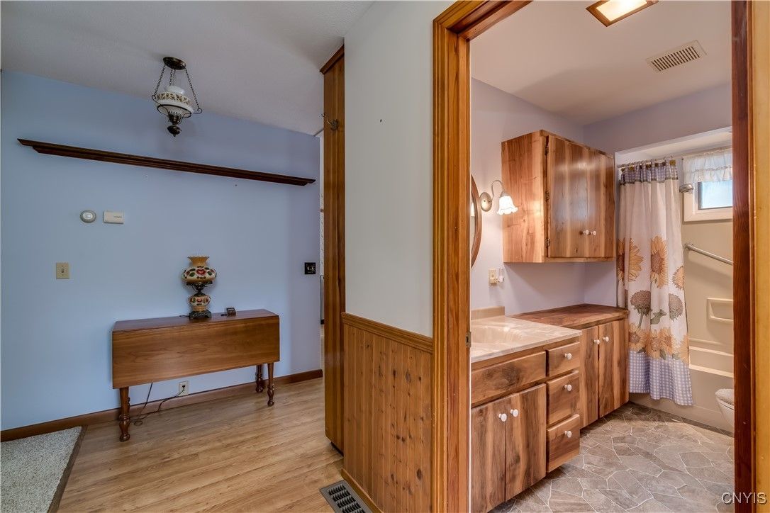Bathroom, Interior, Wood Texture Flooring