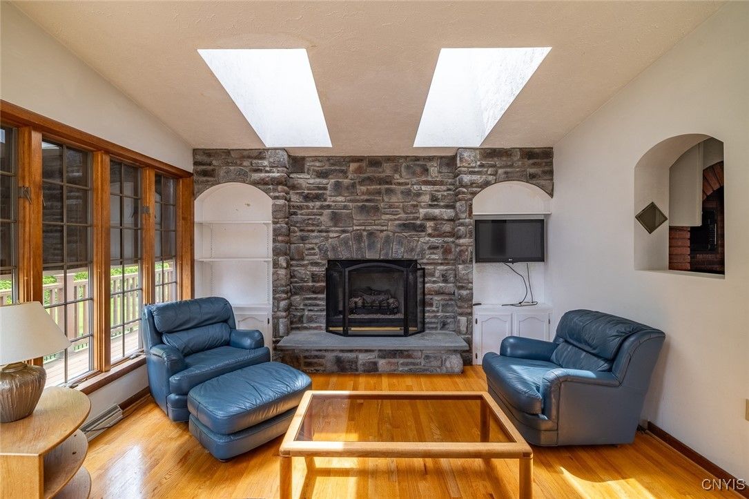 Fireplace, Interior, Stone Walls, Wood Texture Flooring