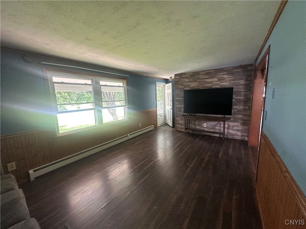 Empty room, Interior, Stone Walls, Wood Texture Flooring