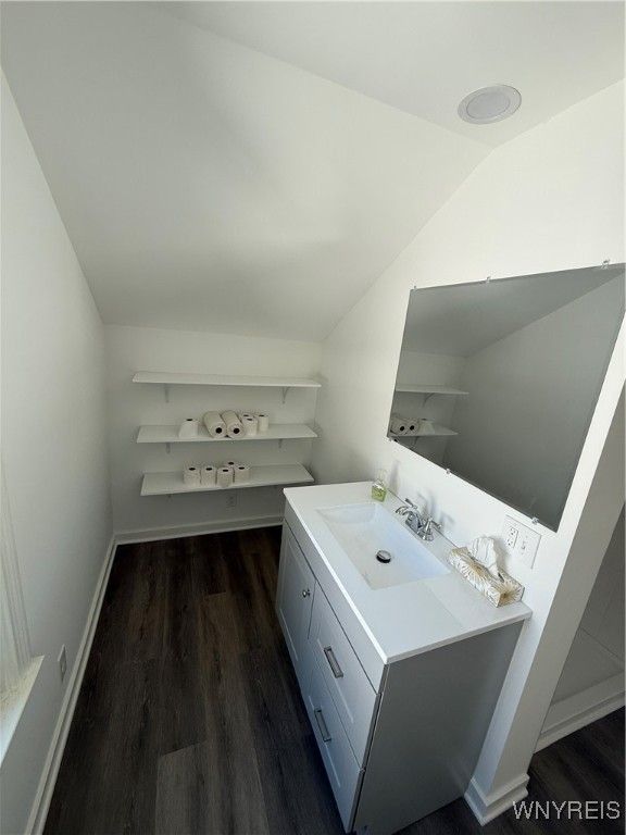 Bathroom, Dual Sink Vanities, Interior, Wood Texture Flooring