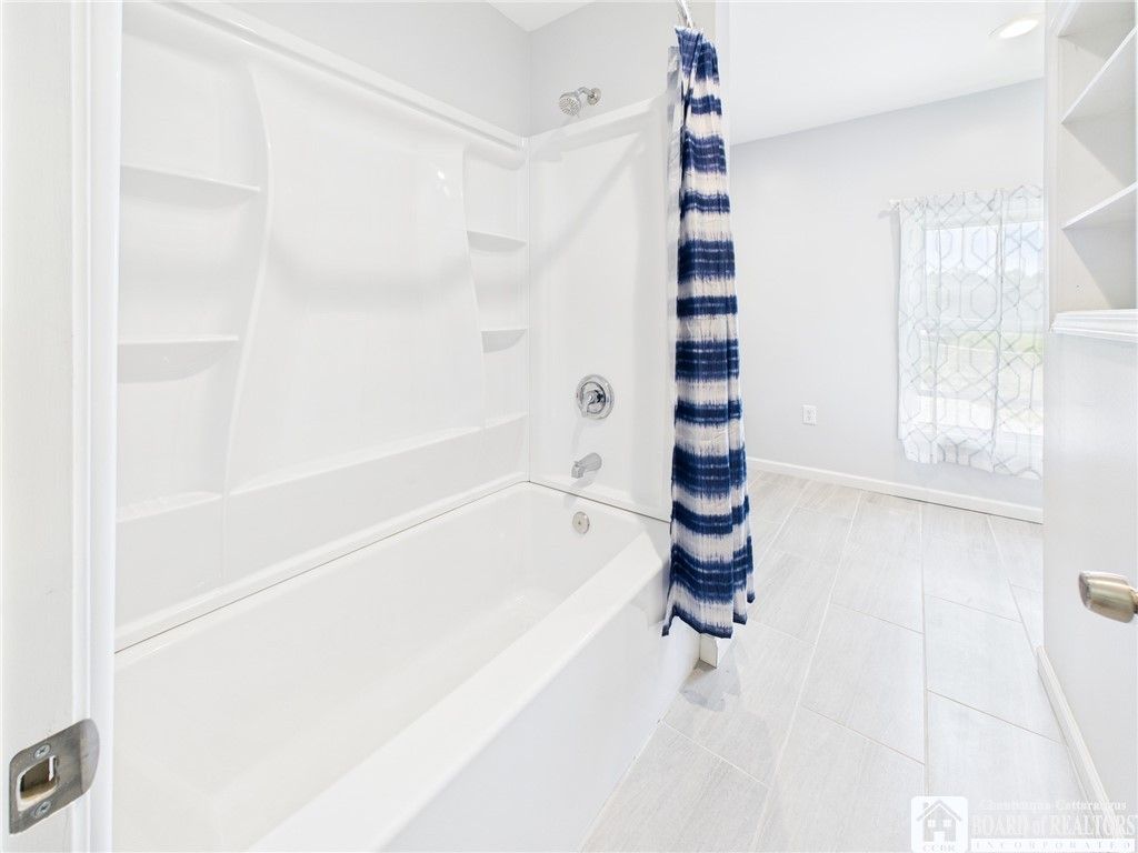 Bathroom, Interior, Recessed Lighting, Wood Texture Flooring