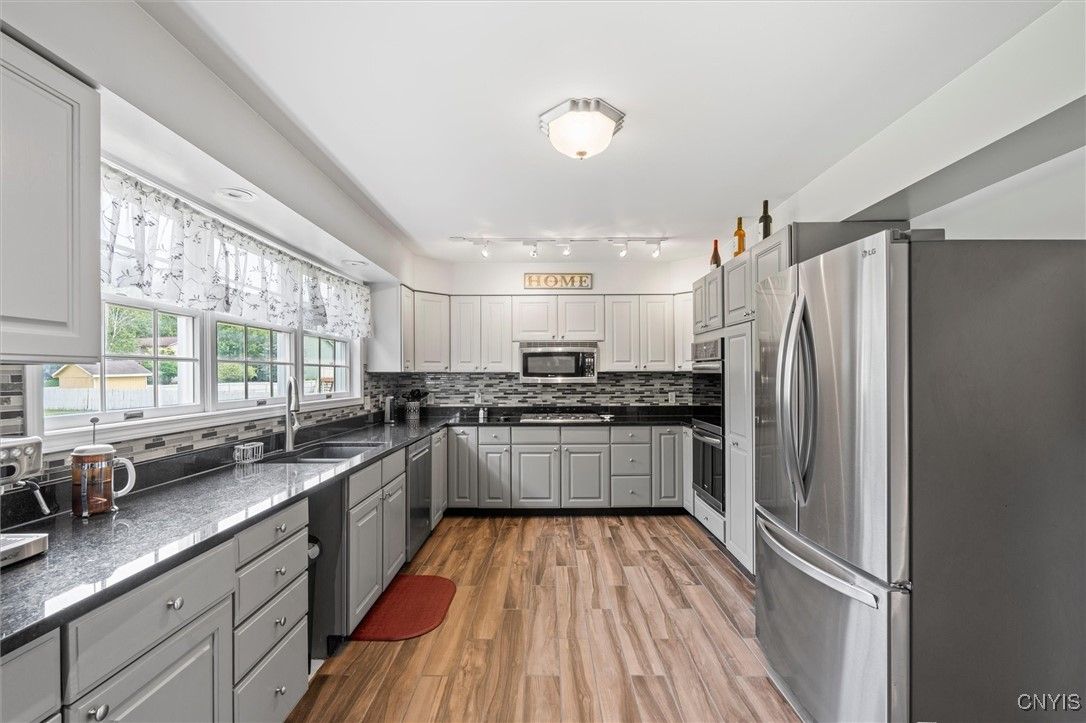 Interior, Kitchen, Stainless Steel Appliances, Wood Texture Flooring