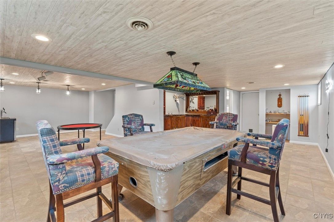 Billiard Table, Game Room, Interior, Pendant Lights, Recessed Lighting