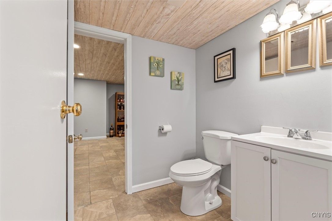 Bathroom, Interior, Recessed Lighting, Wooden Ceilings