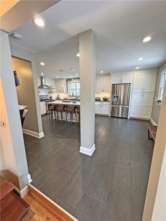 Interior, Kitchen, Pendant Lights, Recessed Lighting, Stainless Steel Appliances