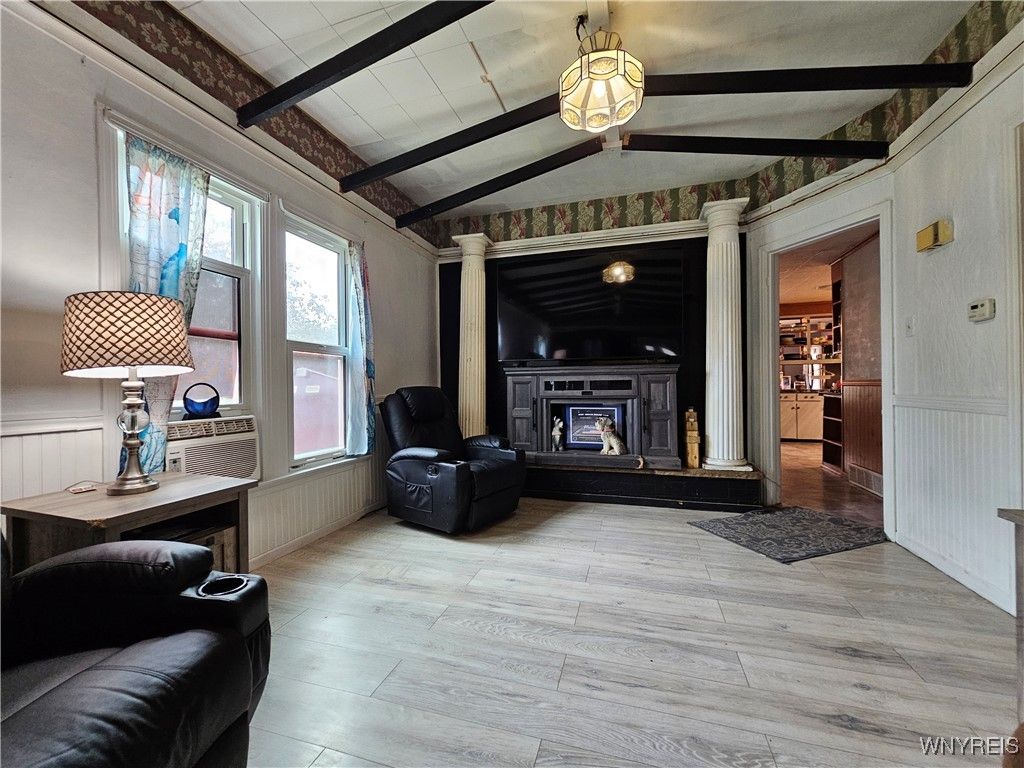 Fireplace, Interior, Wood Texture Flooring