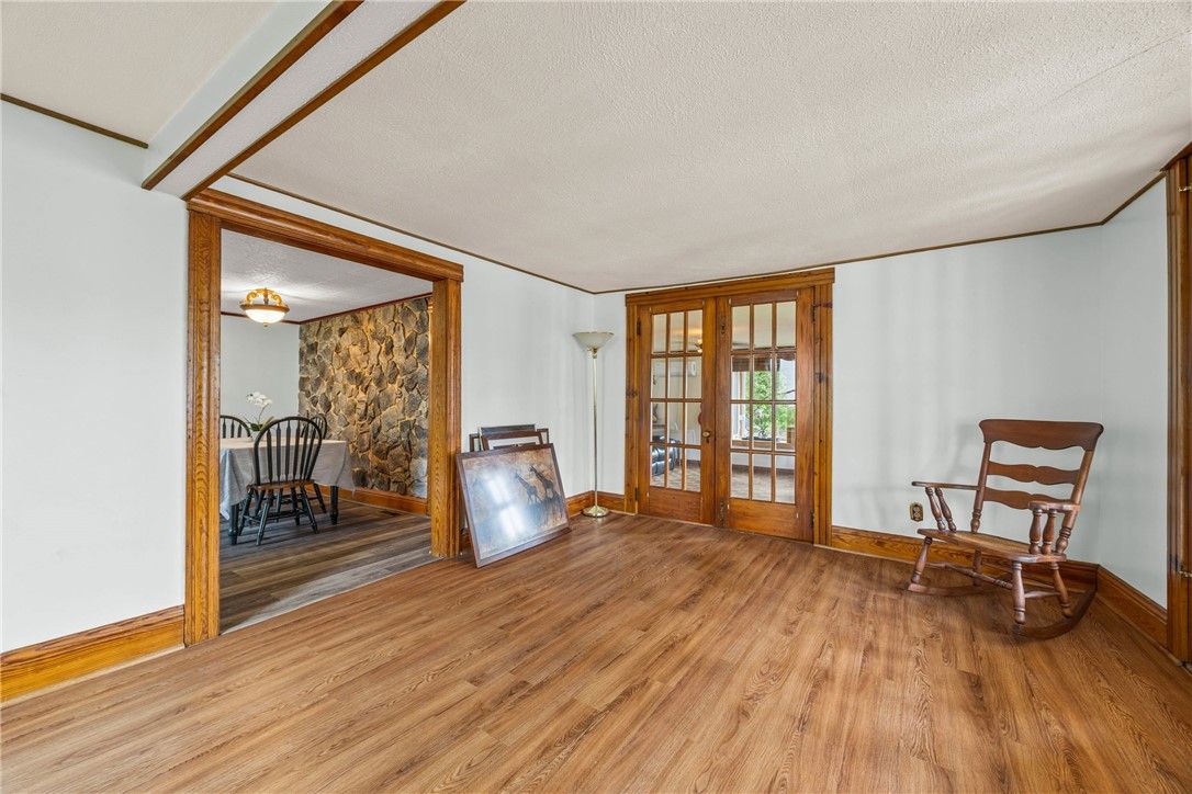 Interior, Stone Walls, Wood Texture Flooring