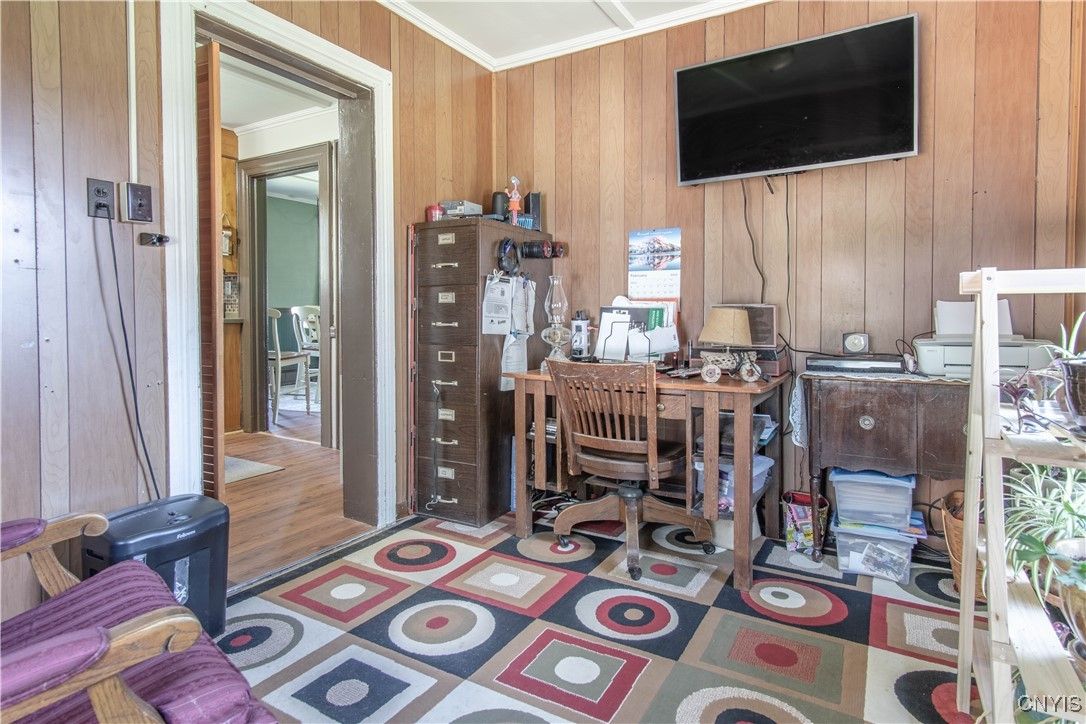 Home Office, Interior, Wooden Walls