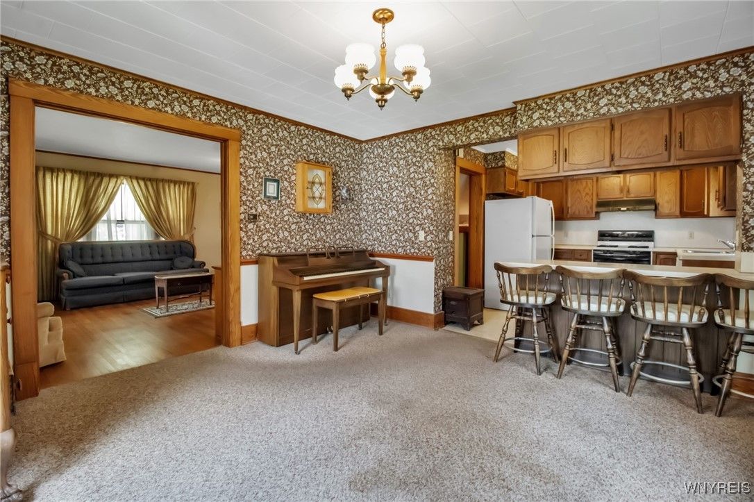 Chandelier, Interior, Kitchen, Piano, Wood Texture Flooring