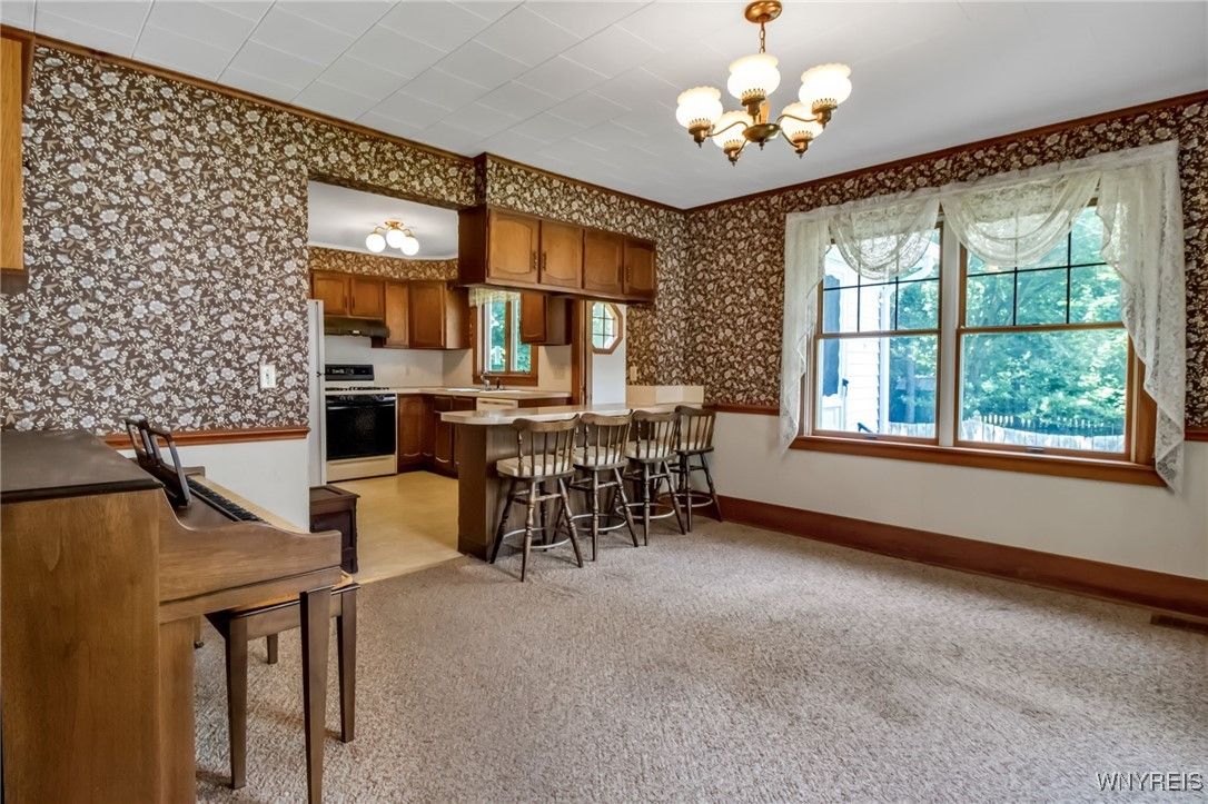 Chandelier, Interior, Kitchen, Stainless Steel Appliances
