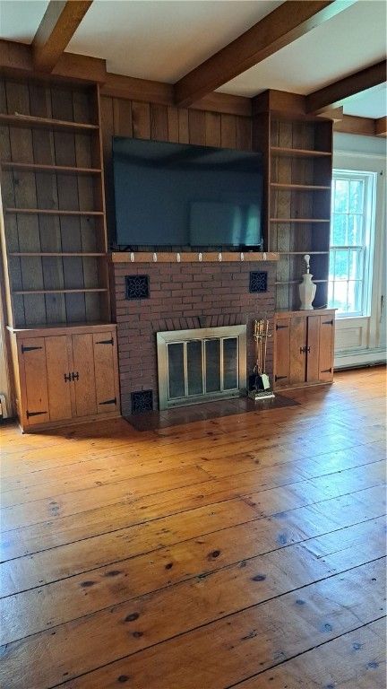 Fireplace, Interior, Wooden Beams, Wood Texture Flooring