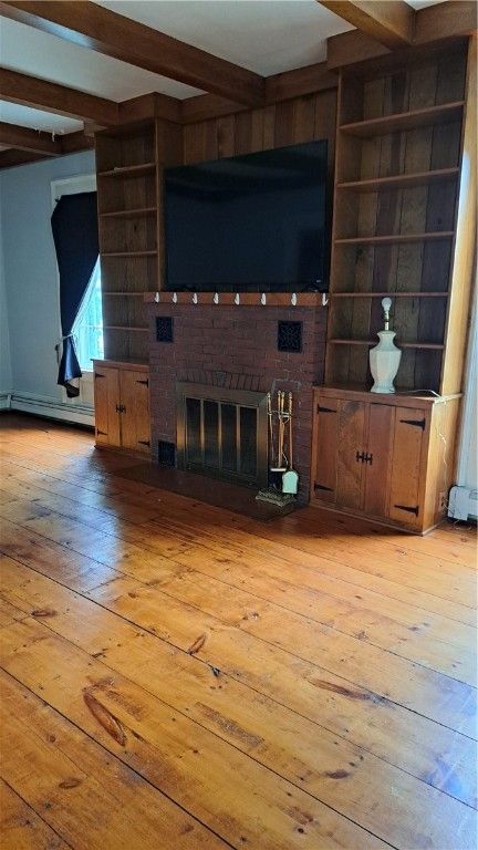 Fireplace, Interior, Wooden Beams, Wood Texture Flooring
