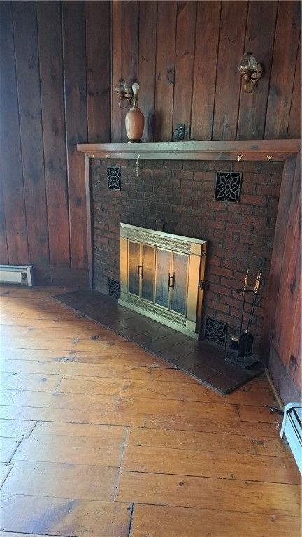 Fireplace, Interior, Wood Texture Flooring, Wooden Walls