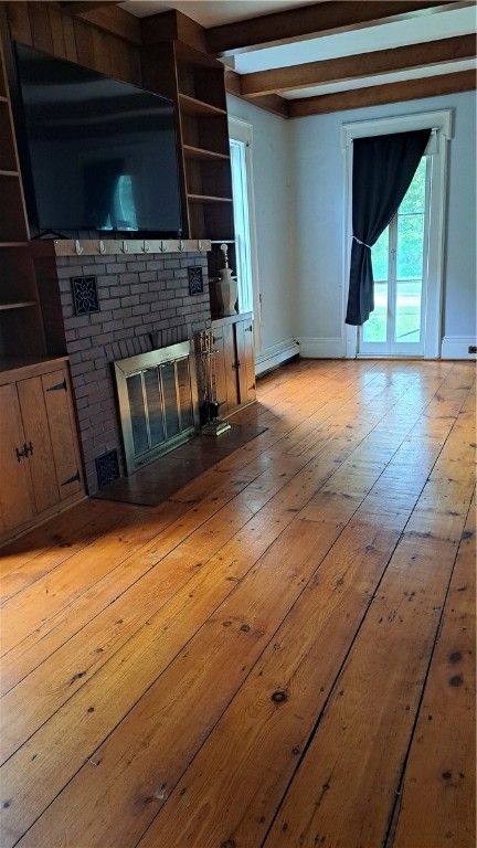 Empty room, Fireplace, Interior, Wood Texture Flooring