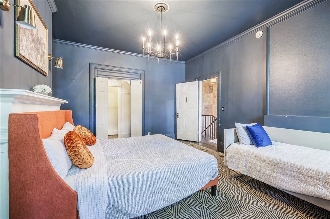 Bedroom, Chandelier, Interior