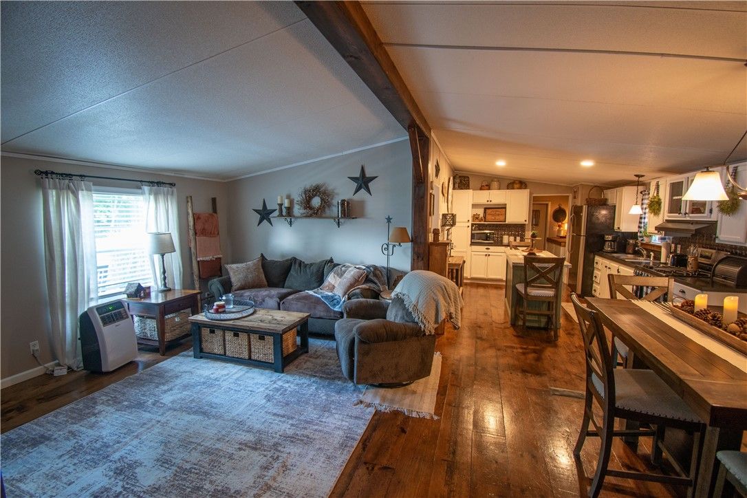 Interior, Kitchen, Living room, Pendant Lights, Recessed Lighting, Stainless Steel Appliances, Wood Texture Flooring