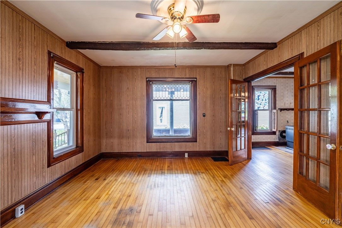 Empty room, Interior, Wooden Beams, Wood Texture Flooring, Wooden Walls