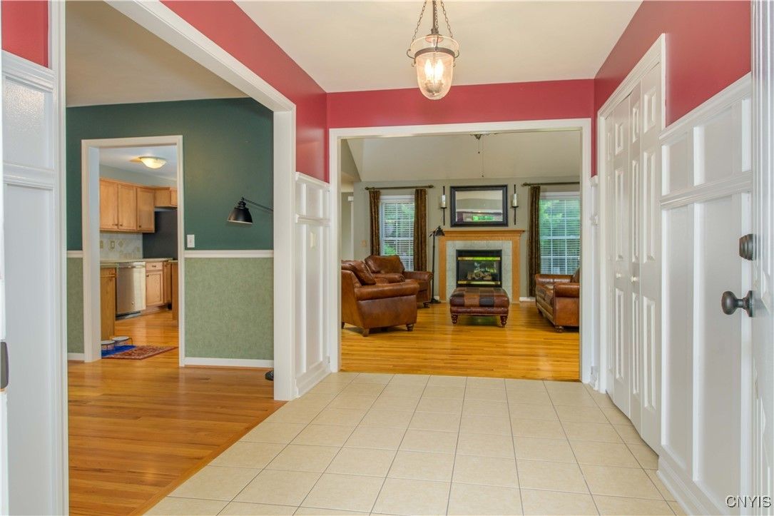 Fireplace, Interior, Kitchen, Living room, Wood Texture Flooring