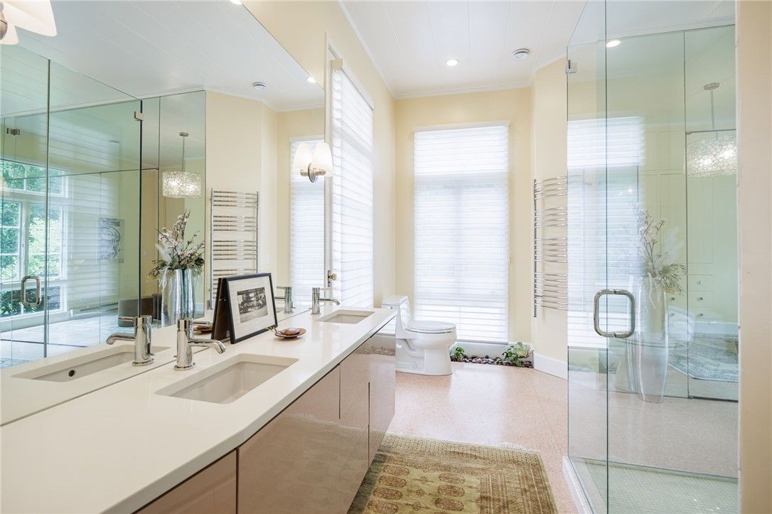 Bathroom, Glass Shower, Interior, Pendant Lights, Recessed Lighting