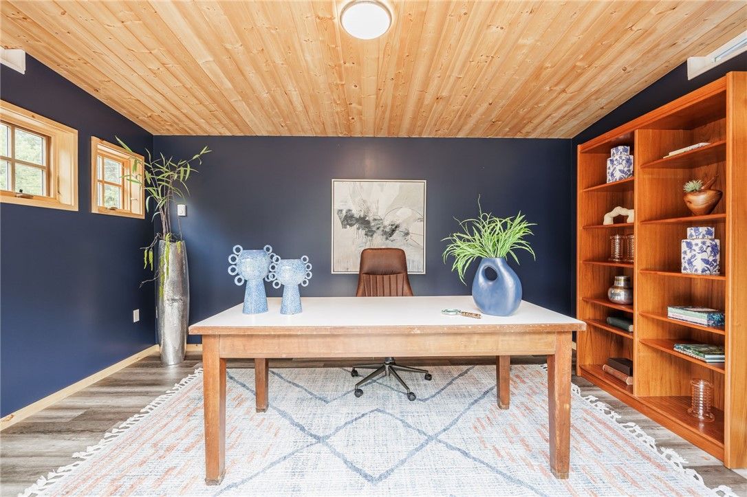 Home Office, Interior, Wooden Ceilings, Wood Texture Flooring
