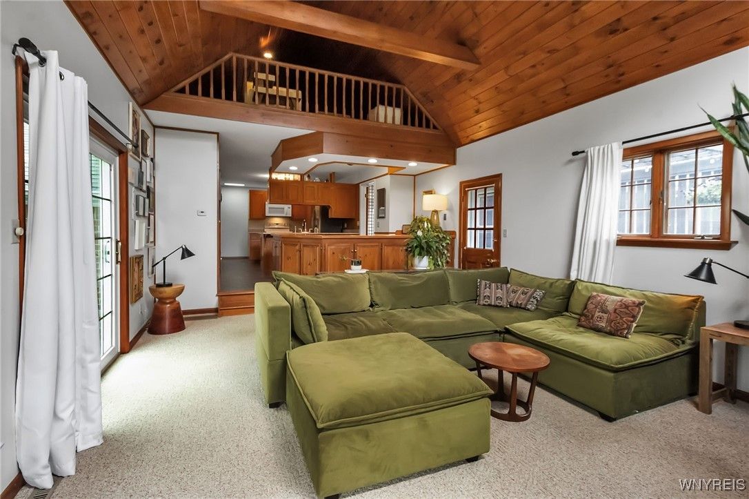 Interior, Kitchen, Living room, Recessed Lighting, Wooden Beams, Wooden Ceilings