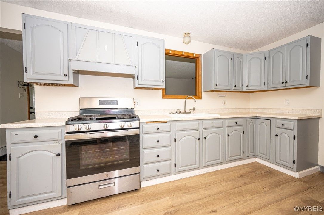 Interior, Kitchen, Stainless Steel Appliances, Wood Texture Flooring