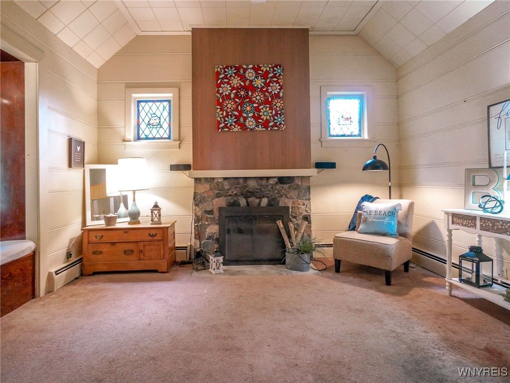 Fireplace, Interior, Wooden Walls