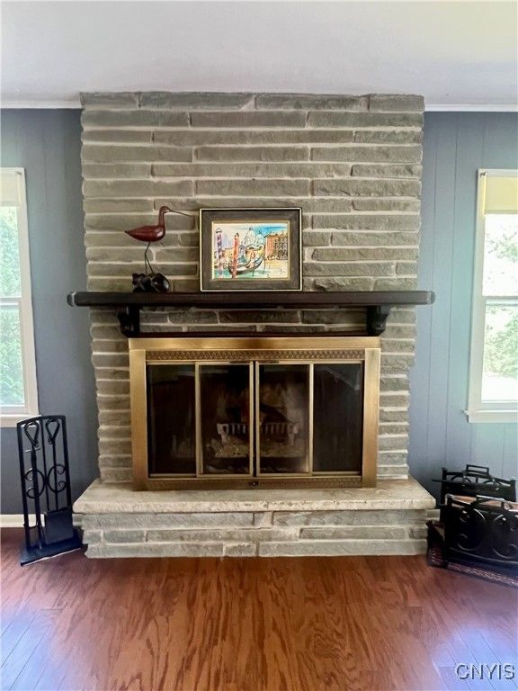 Fireplace, Interior, Stone Walls, Wood Texture Flooring
