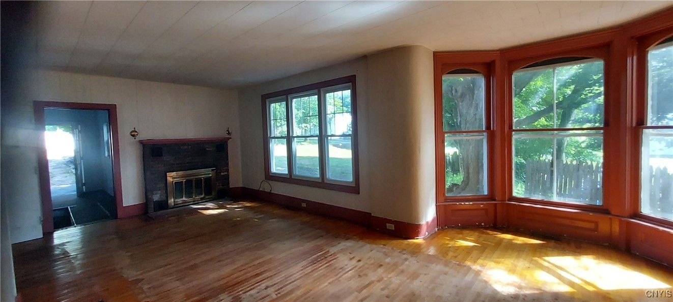 Empty room, Fireplace, Interior, Wood Texture Flooring