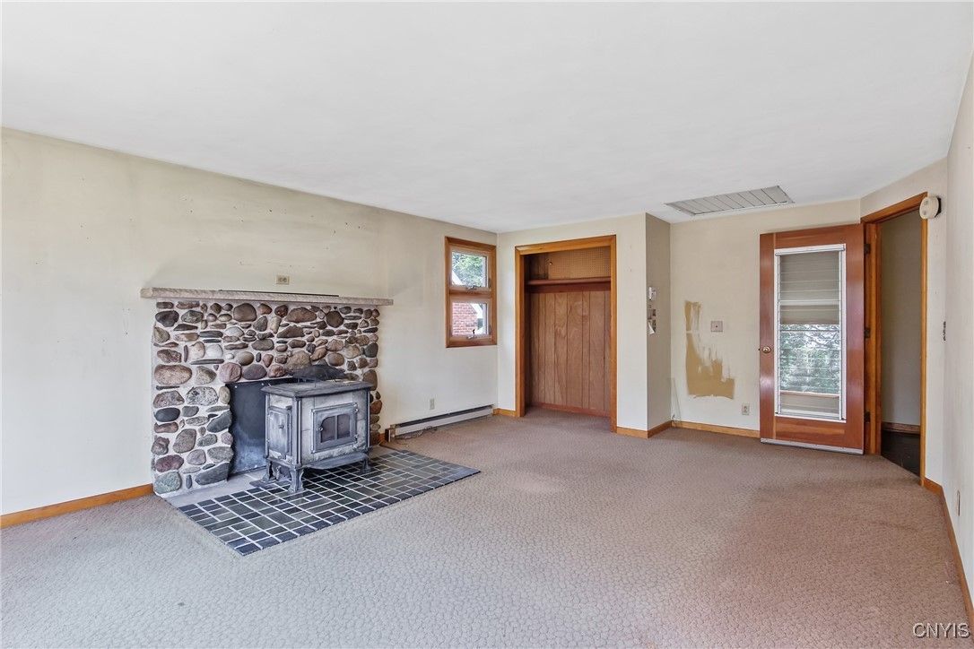 Empty room, Fireplace, Interior, Stone Walls