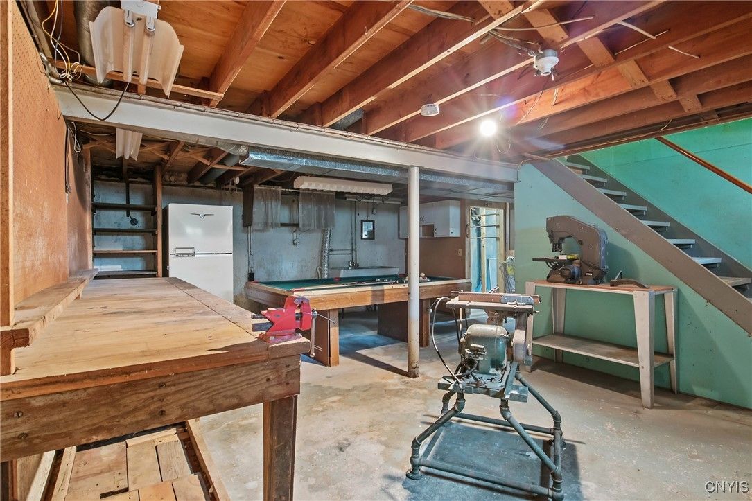 Billiard Table, Fitness Equipment, Game Room, Interior, Wooden Beams, Wooden Ceilings