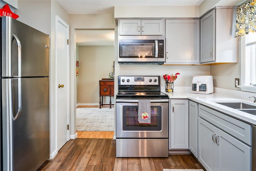 Interior, Kitchen, Stainless Steel Appliances, Wood Texture Flooring