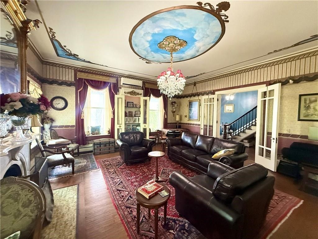 Chandelier, Interior, Living room, Wood Texture Flooring