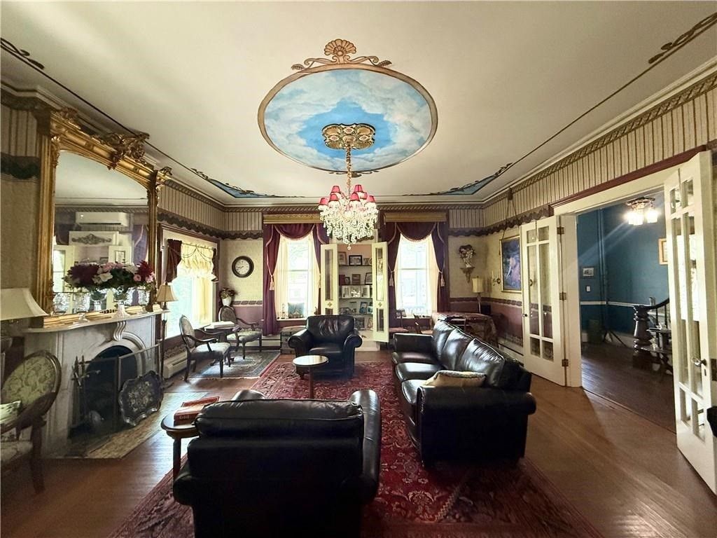 Chandelier, Fireplace, Interior, Living room, Wood Texture Flooring