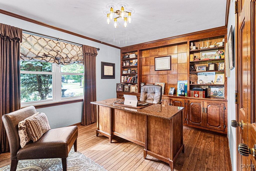 Home Office, Interior, Wood Texture Flooring, Wooden Walls