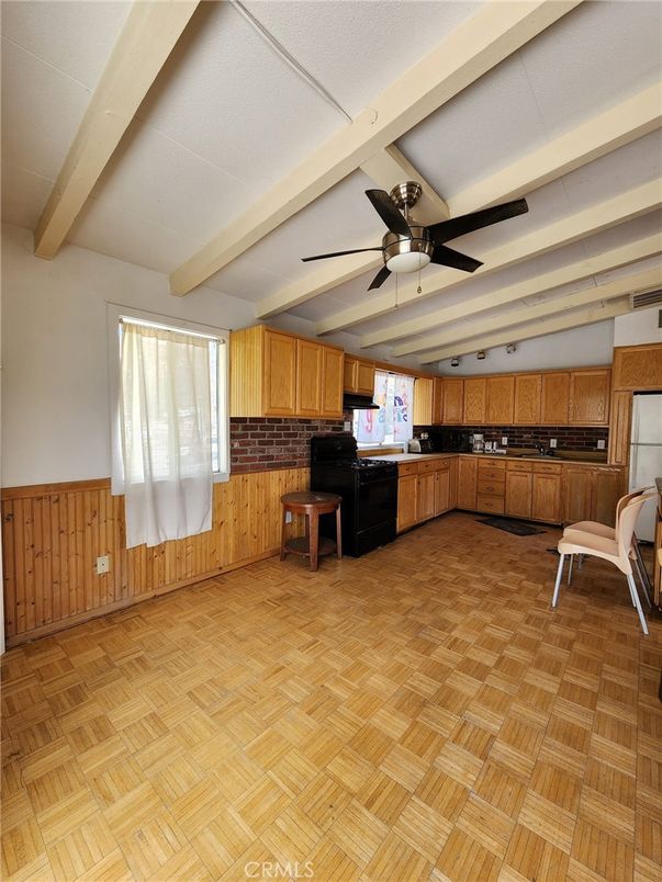 Interior, Kitchen, Wood Texture Flooring