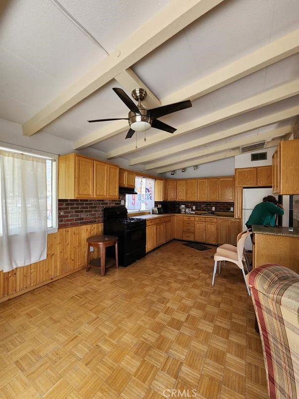 Interior, Kitchen, Wood Texture Flooring