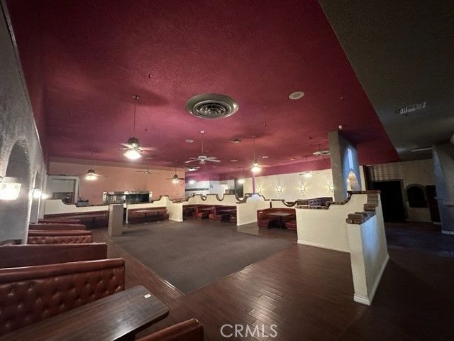 Dining room, Interior, Pendant Lights, Recessed Lighting, Wood Texture Flooring