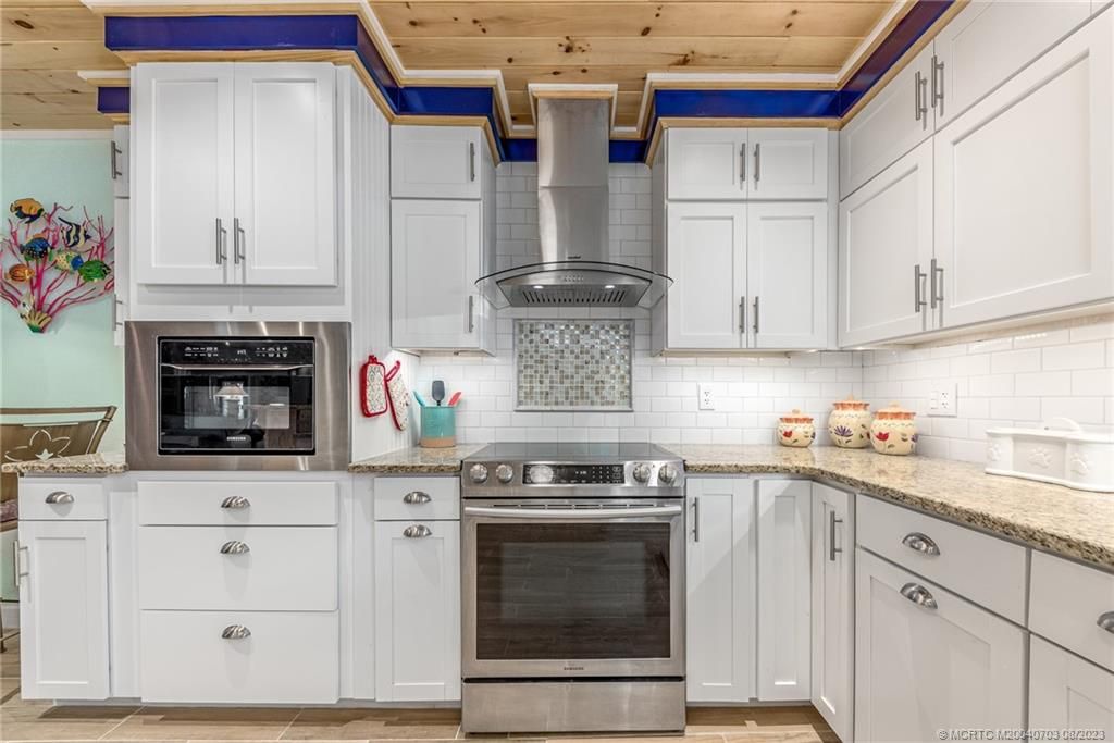 Interior, Kitchen, Stainless Steel Appliances, Wooden Ceilings