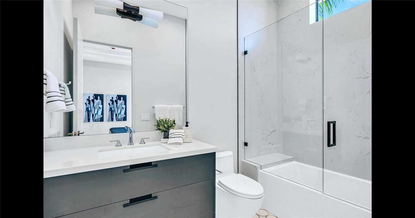 Bathroom, Glass Shower, Interior, Marble Walls
