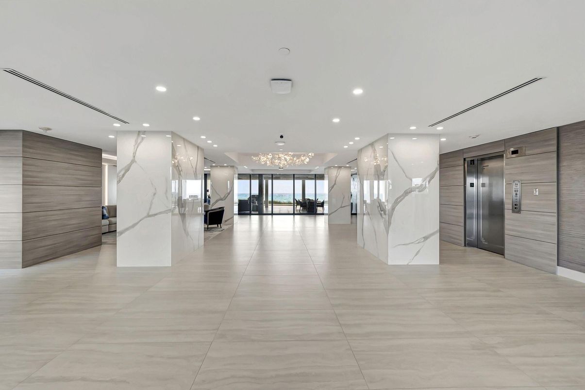 Elevator, Interior, Marble Walls, Recessed Lighting