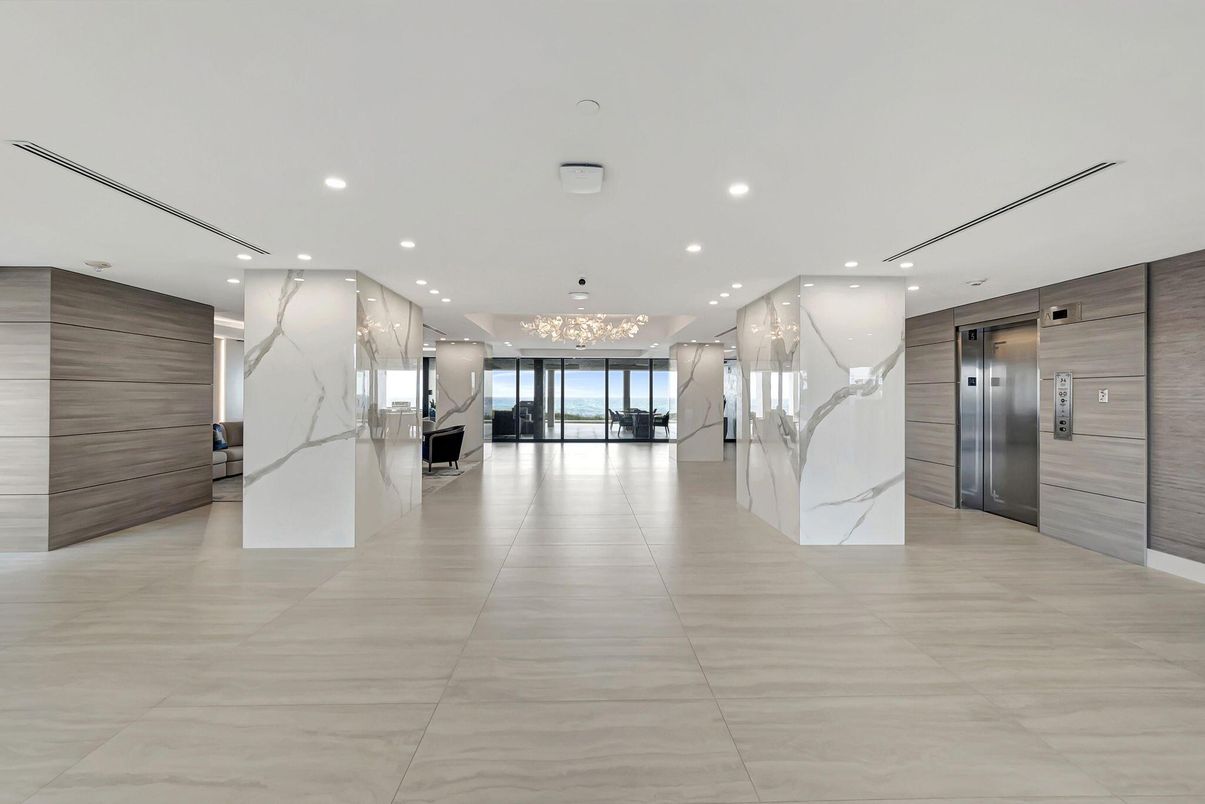 Elevator, Interior, Marble Walls, Recessed Lighting