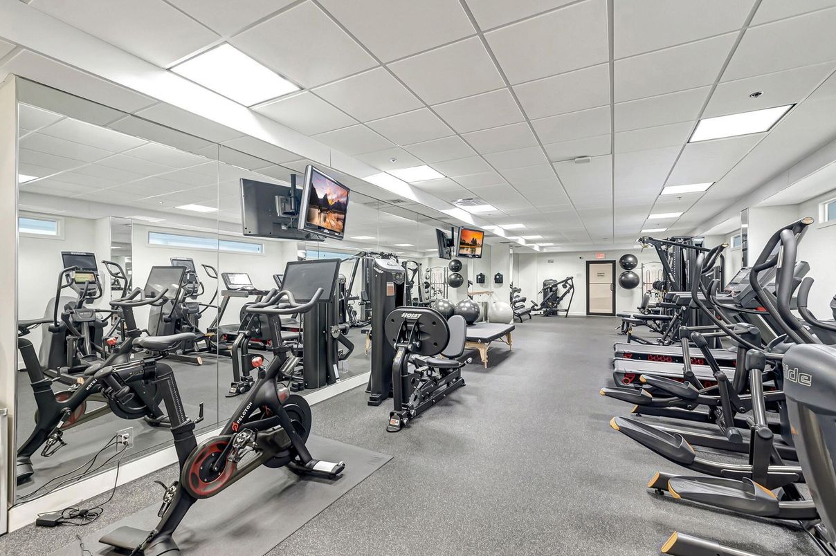 Fitness Equipment, Gym, Interior, Recessed Lighting