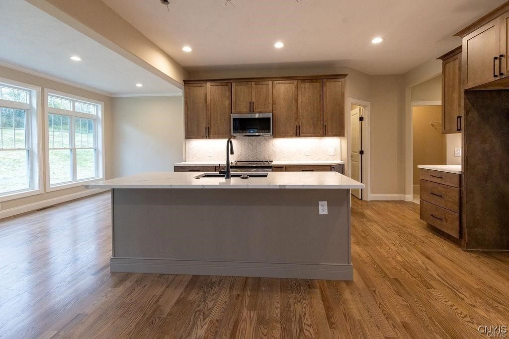 Interior, Kitchen, Recessed Lighting, Wood Texture Flooring