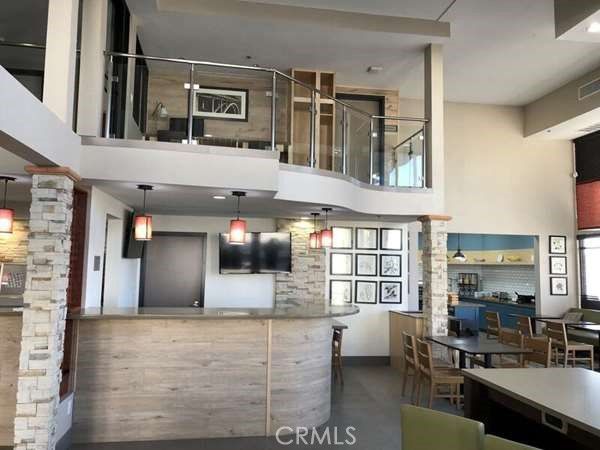 Dining room, Fireplace, Interior, Pendant Lights, Stone Walls
