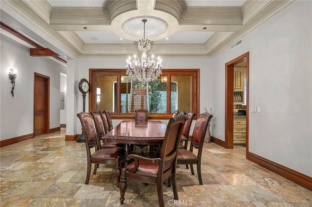 Chandelier, Dining room, Interior, Recessed Lighting