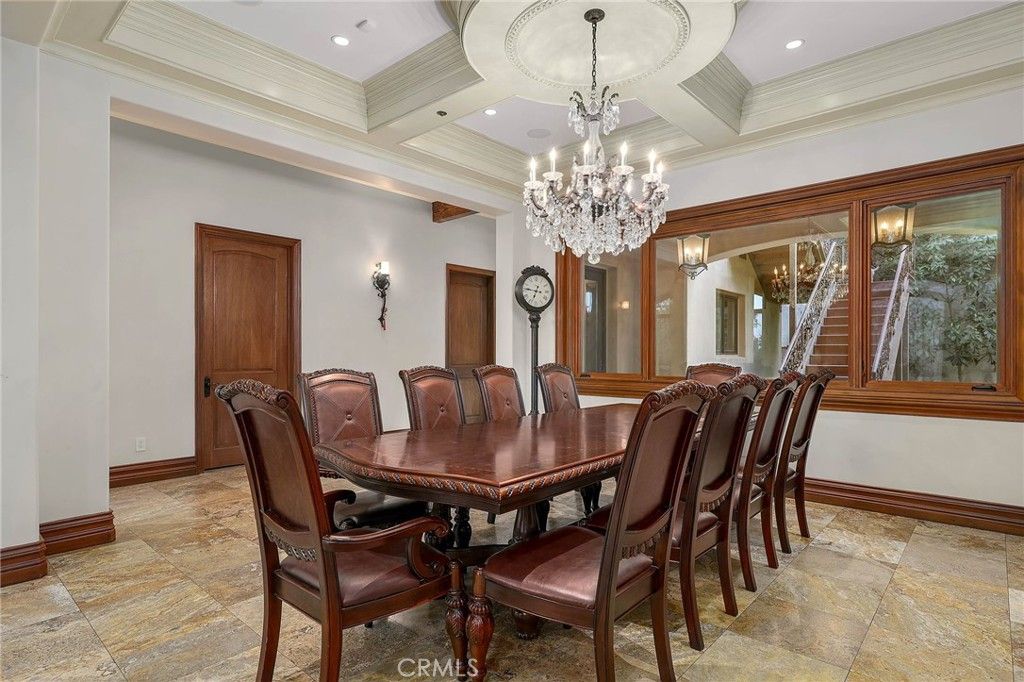 Chandelier, Dining room, Interior, Recessed Lighting